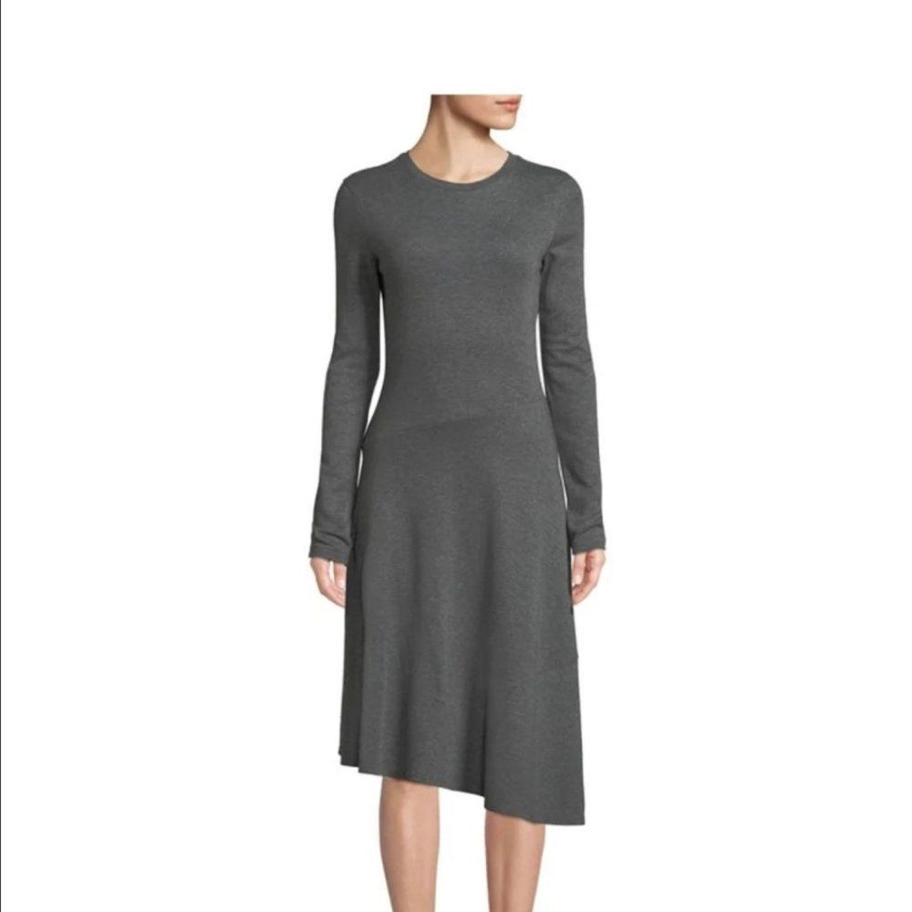 Vince Classic Basic Grey Asymmetrical Long Sleeve… - image 1